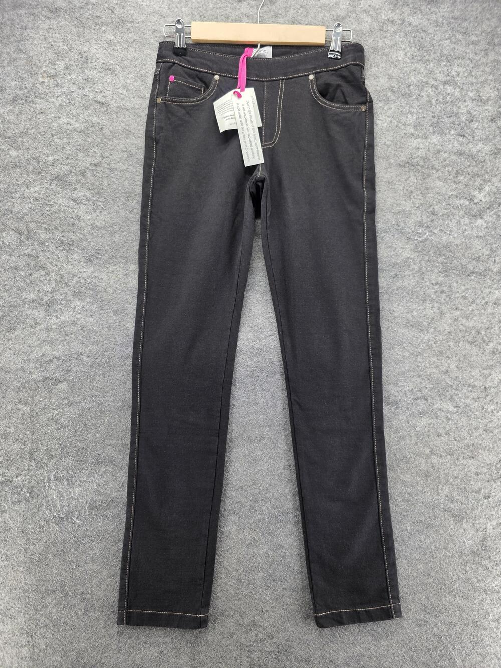 Pajama Jeans Jeans Womens XS Black Straight Mid Rise Comfort Stretch 30 Inseam